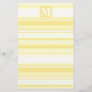Monogram lemon gult rand brevpapper