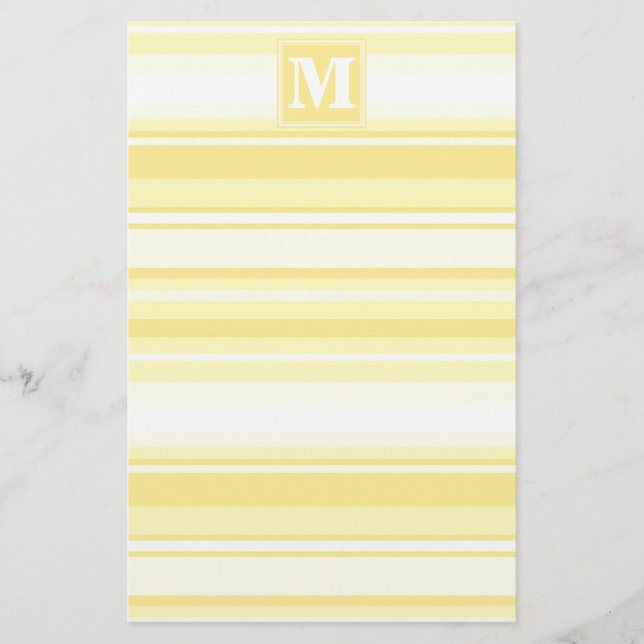 Monogram lemon gult rand brevpapper (Framsida)