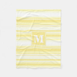 Monogram lemon gult rand fleecefilt