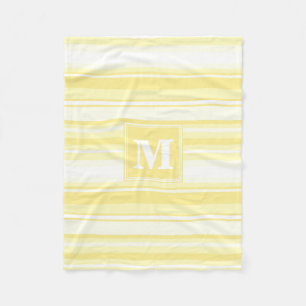 Monogram lemon gult rand fleecefilt