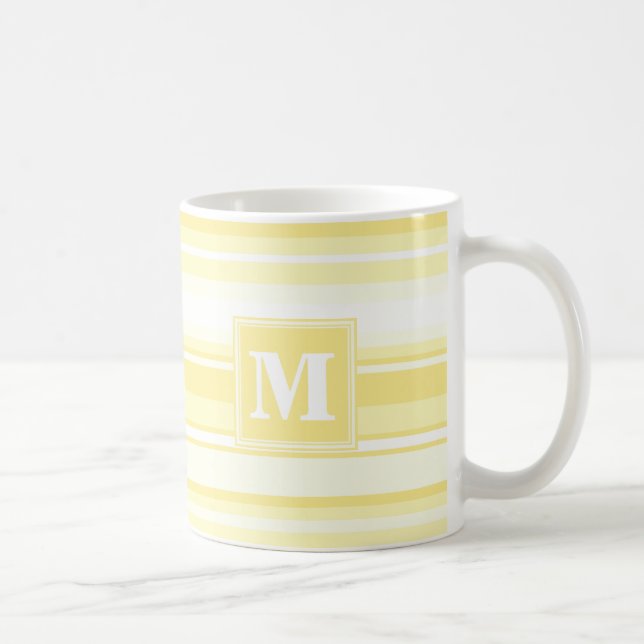 Monogram lemon gult rand kaffemugg (Höger)