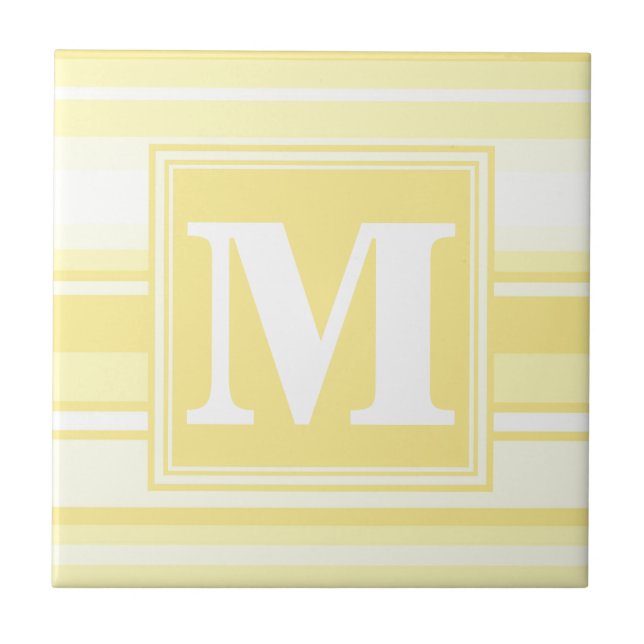 Monogram lemon gult rand kakelplatta (Framsidan)