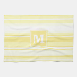 Monogram lemon gult rand kökshandduk