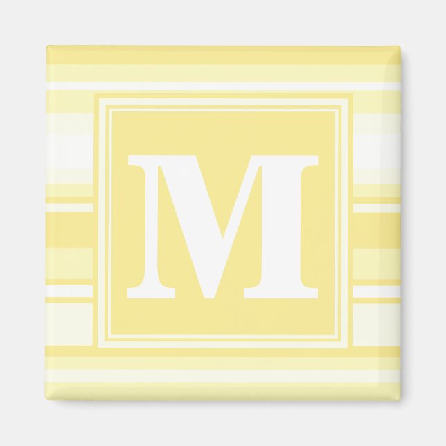 Monogram lemon gult rand magnet (Framsidan)