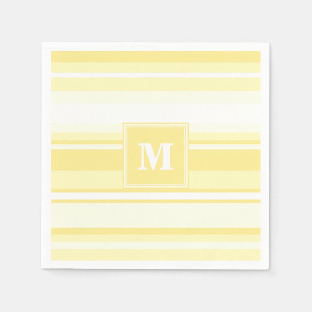 Monogram lemon gult rand pappersservett (Framsidan)