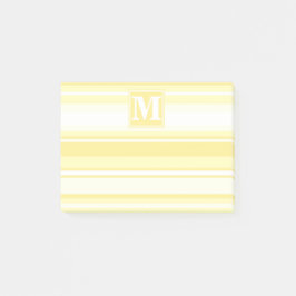 Monogram lemon gult rand post-it block