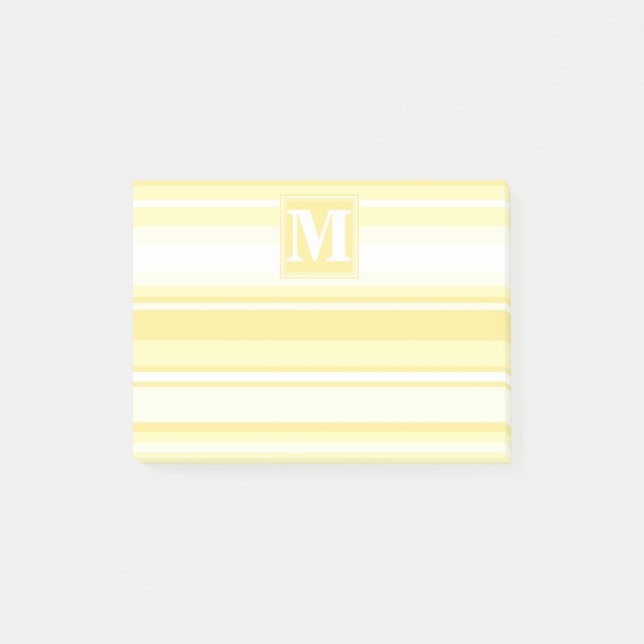 Monogram lemon gult rand post-it block (Framsida)