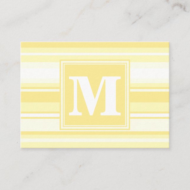 Monogram lemon gult rand visitkort (Framsida)