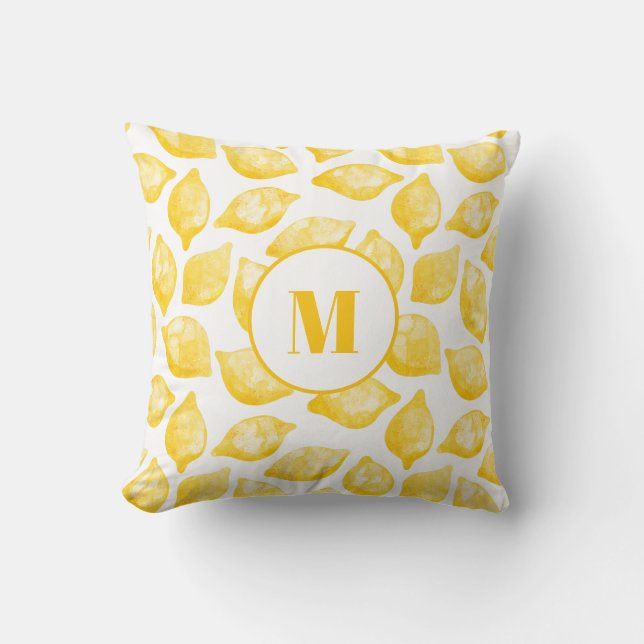 Monogram Lemon Mönster Kudde (Framsida)