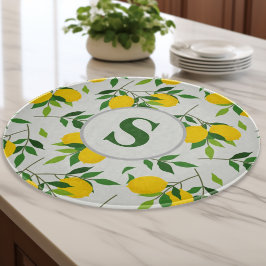 Monogram Lemons och Löv Mönster