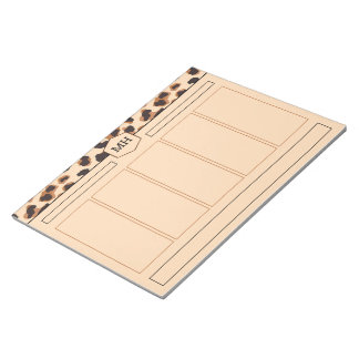 Monogram Leopard Skriv ut det moderna bläckfiskdju Anteckningsblock