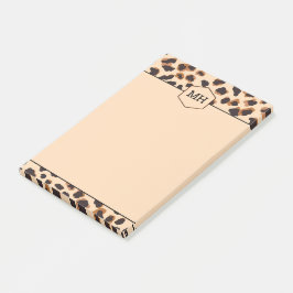 Monogram Leopard Skriv ut det moderna bläckfiskdju Post-it Block