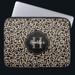 Monogram Leopard Skriv ut Laptop Fodral<br><div class="desc">En chic- och snyggt monogram leopard-dator fodral. Anpassa den med ditt namn och inledande. Roligt för dig själv eller en underbar gåva till en vän. Designad av Blackberry Boulevard.</div>