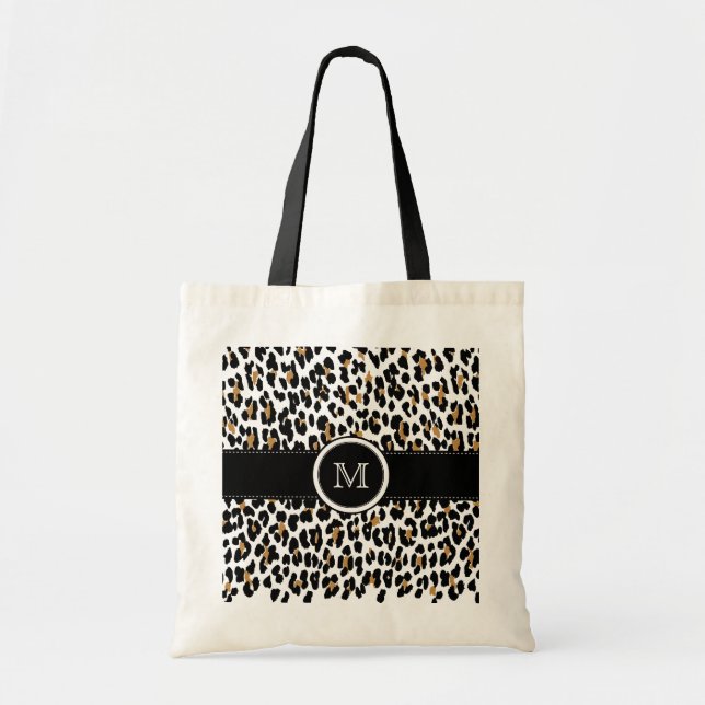 Monogram Leopard Skriv ut till papperskorgen Tygkasse (Framsidan)
