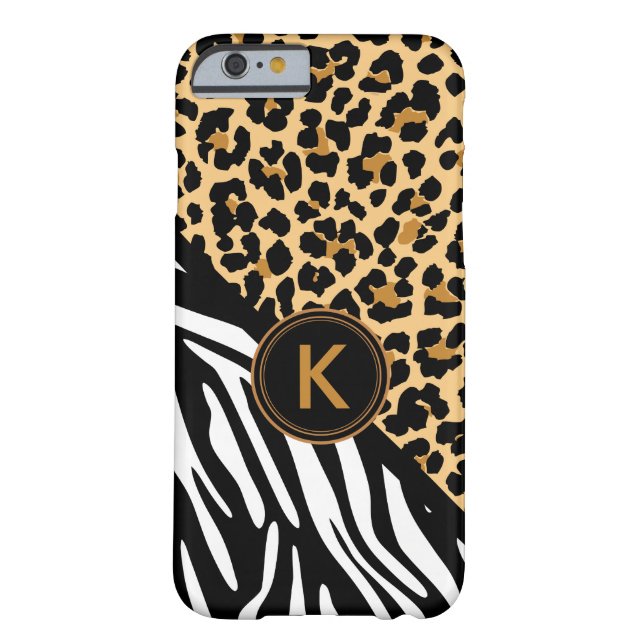 Monogram Leopard Zebra tryck iphone case Case-Mate iPhone Skal (Baksidan)
