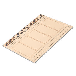 Monogram Leopardmönster Modern Brun Svart Djur Anteckningsblock