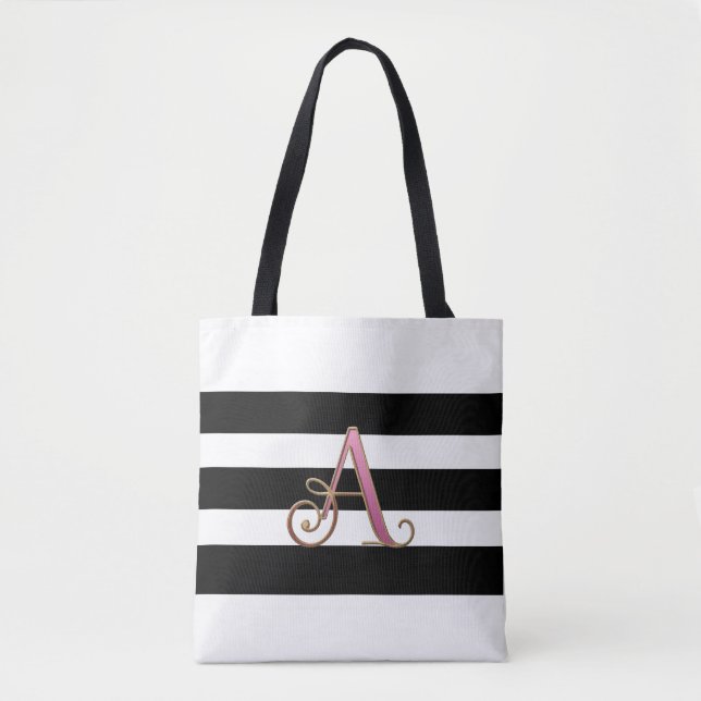 Monogram Letter A Shopping reusable tote bag Tygkasse (Framsida)