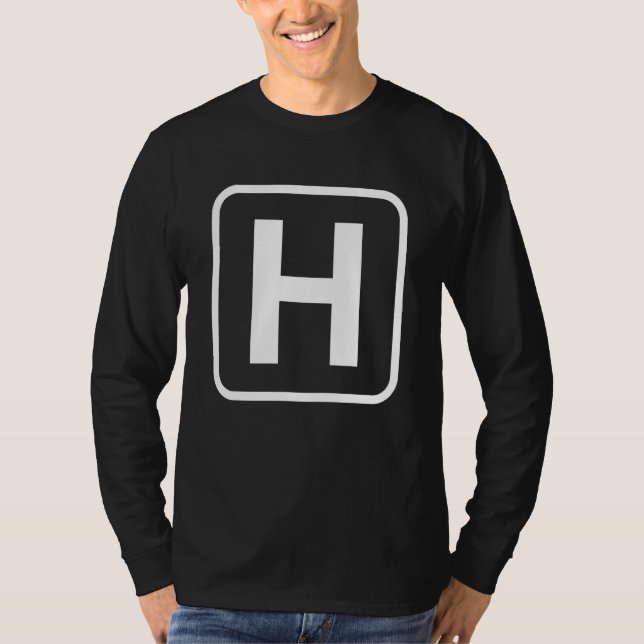 Monogram Letter H Initial Alphabet Monogrammed Wom T Shirt (Framsida)