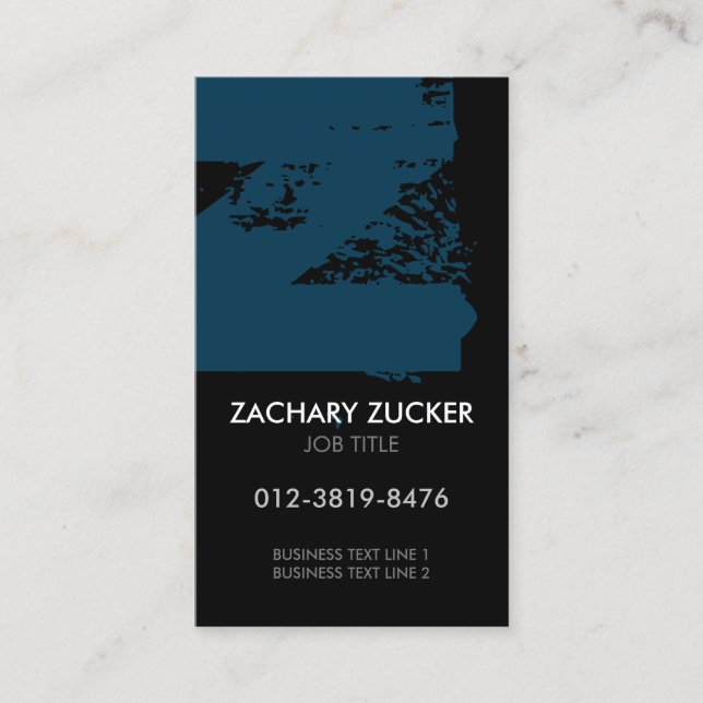 Monogram Letter Z Business Card Visitkort (Framsida)