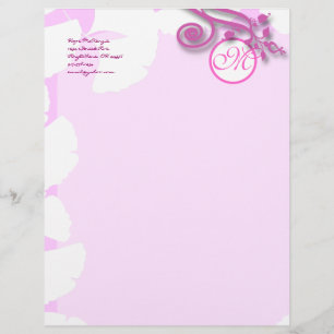 Monogram Letterhead Lavender och Raspberry Brevhuvud