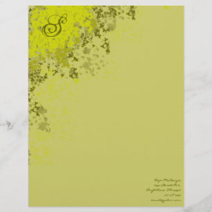 Monogram Letterhead Lime Löv Brevhuvud