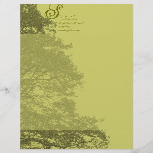 Monogram Letterhead Lime Träd Brevhuvud (Framsida)