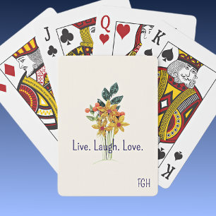 Monogram, levande Laugh Kärlek, Pappra Quilled Flo Casinokort