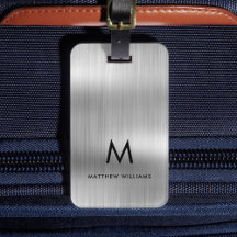 Monogram Light Grått Faux Metall Steel Styled Anpa