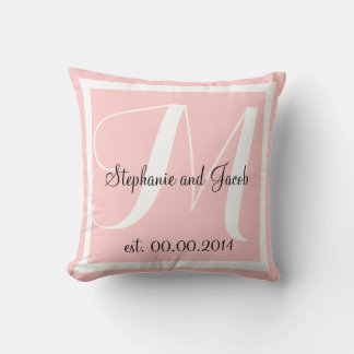 Monogram Light Ro Rosa Bröllop keepsakudde vid Kudde