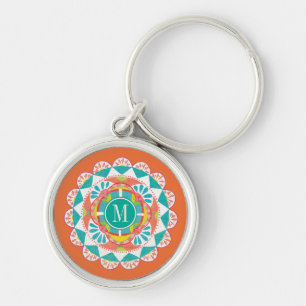 Monogram Liksom Frida IV Rund Silverfärgad Nyckelring