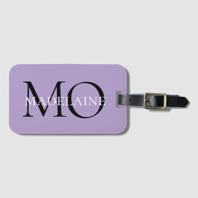 Monogram Lila Black Personal Travel Bagagebricka (Framsida horisontal)