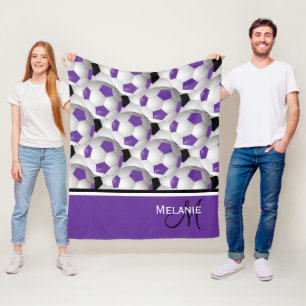 Monogram Lila Black Socer Ball 50 x 60 Fleecefilt