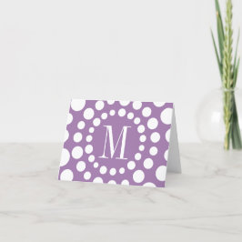 Monogram Lila Blank Inside Note-kort Anteckningskort