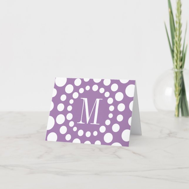 Monogram Lila Blank Inside Note-kort Anteckningskort (Framsida)
