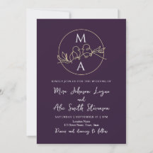 Monogram Lila Bröllop