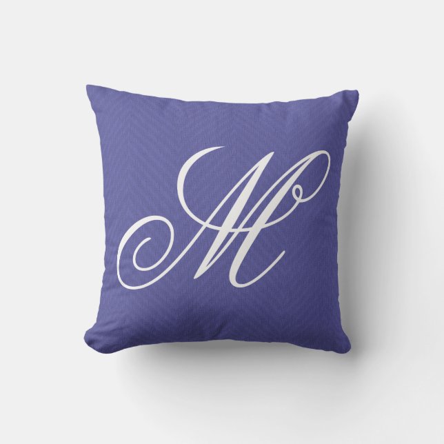 Monogram Lila Chevron-Personlig Kudde (Framsida)