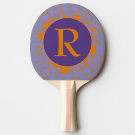 Monogram Lila Circles Initial Orange Squares Pingisracket
