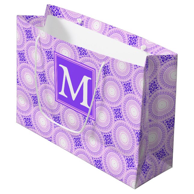 Monogram lila circles mönster (Framsidan Vinklad)
