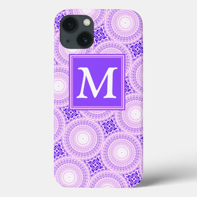 Monogram lila circles mönster Fodral-Mate iPhone c (Baksida)