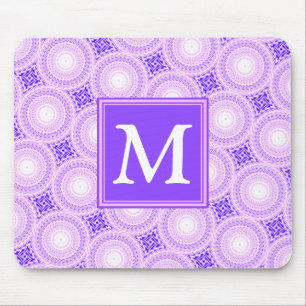 Monogram lila circles mönster musmatta