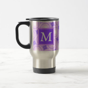 Monogram lila circles mönster resemugg