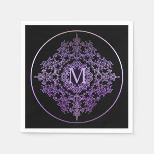 Monogram lila filigranmotiv servetter
