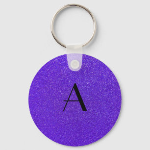 Monogram lila glitter nyckelring