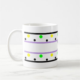 Monogram Lila Gult Grönt Polka dots Kaffemugg