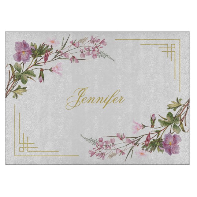 Monogram Lila Lilac Rosa Bouquet Vintage Cute (Framsidan)