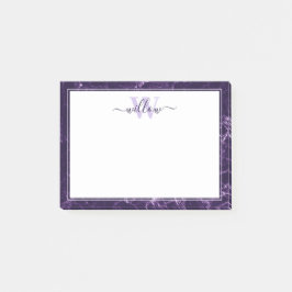 Monogram Lila Marble Mönster Post-it Notes Block