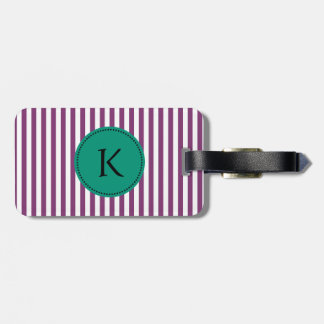 Monogram Lila och Emerald Grönt Rand Mönster Bagagebricka