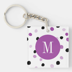 Monogram Lila och svarta punkter