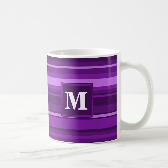 Monogram lila rand kaffemugg (Höger)