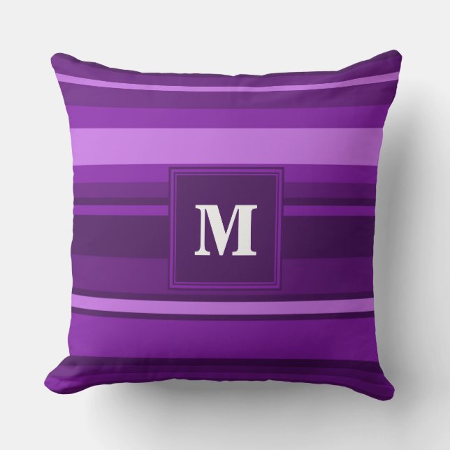 Monogram lila rand kudde (Framsida)